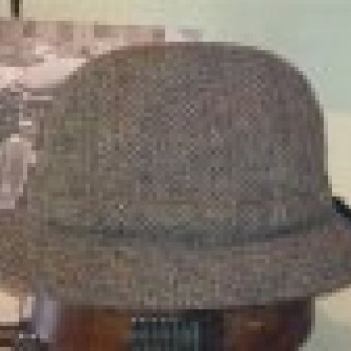 Sombrero modelo inglés HarrisTweed espiga verde