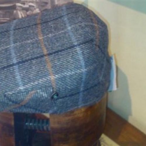 Gorra Lana Cashmere 11london 2716 gris cuadros perfilados