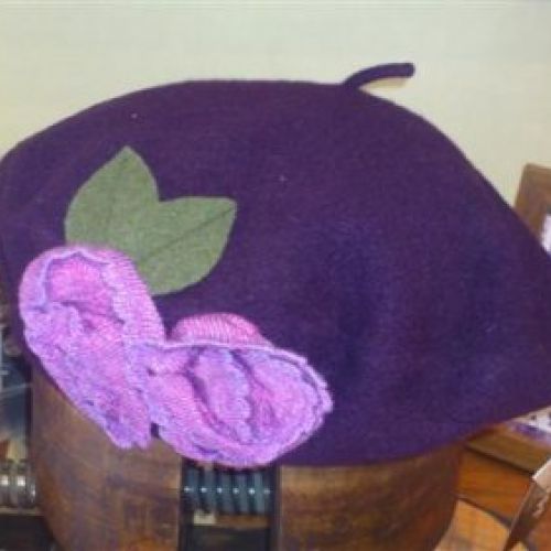 Boina Flor lana impermeable