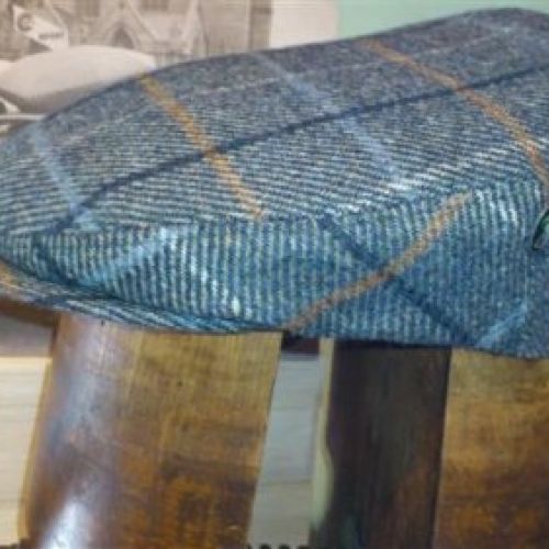 Gorra Lana Cashmere 11london 2716 gris cuadros perfilados