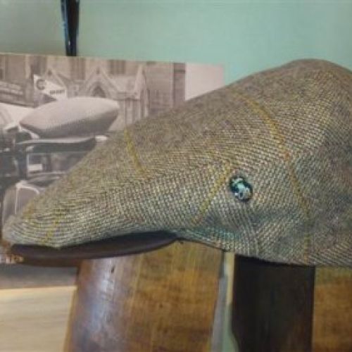 Gorra Lana Cashmere 4 london 2571 (Con trabilla y visor en piel marrón)